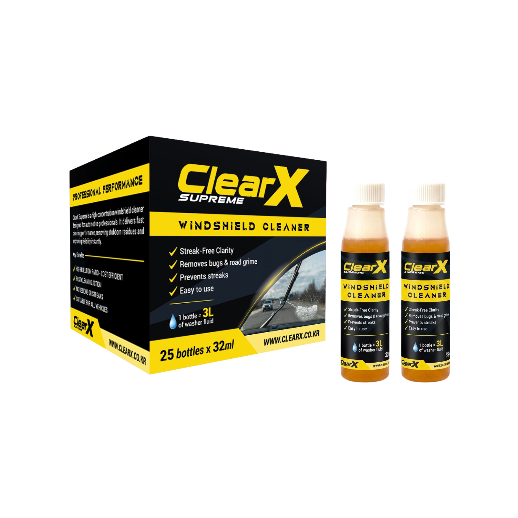 Nước rửa kính đậm đặc ClearX Supreme 32ml