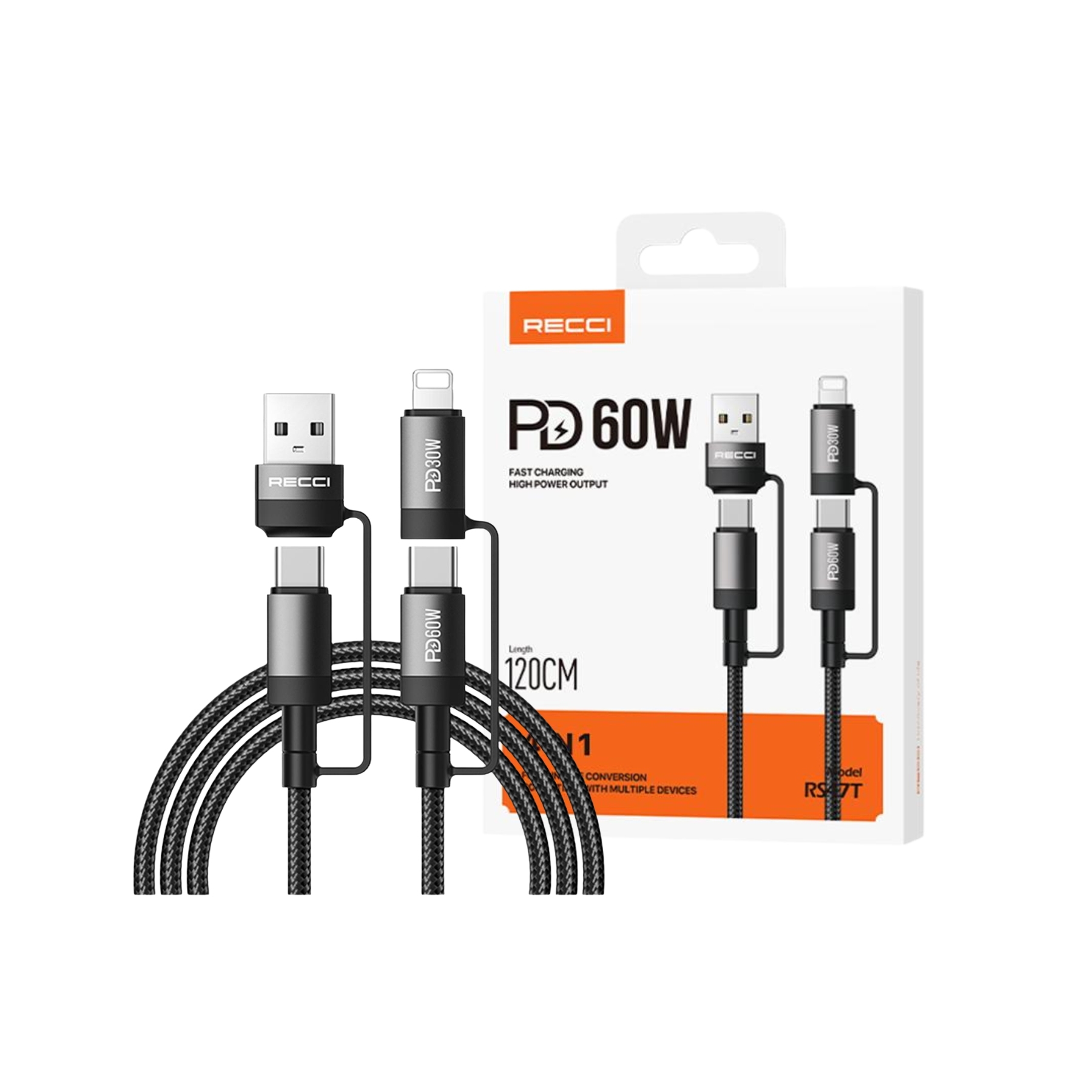 Dây sạc nhanh 4in1 RECCI RS47T